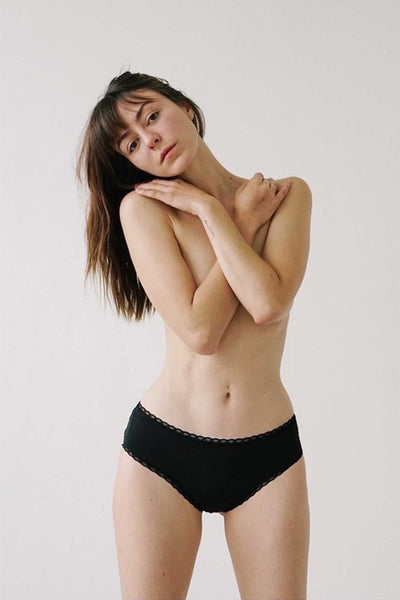 Heavy flow black low waist