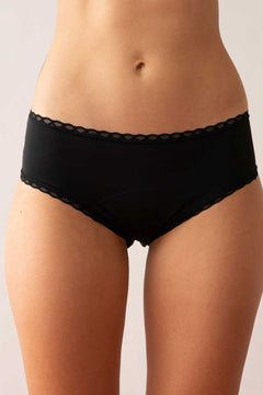 Heavy flow black low waist