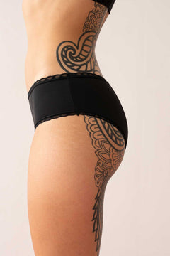Heavy flow black low waist